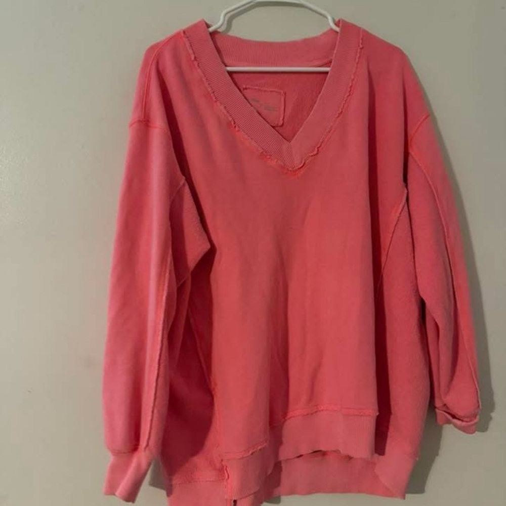 Women's Pink V-Neck Sweater